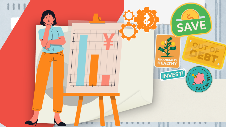 Red and Orange Illustrated Finance Presentation